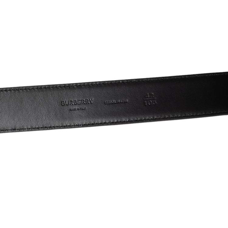 Pre Owned Burberry Beige/Brown TB-Print Coated Canvas Buckle Belt 105CM