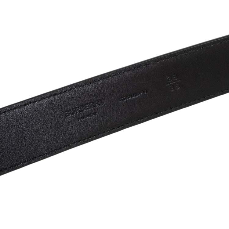 Pre Owned Burberry Brown TB Monogram Coated Canvas Buckle Belt 95CM