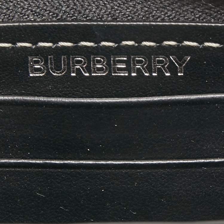 Pre Owned Burberry Tri Color Tb Monogram Coated Canvas and Leather Ferris Zip Around Lanyard