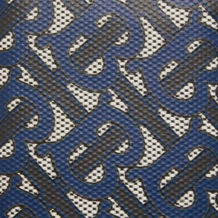 Pre Owned Burberry Tri Color Tb Monogram Coated Canvas and Leather Ferris Zip Around Lanyard