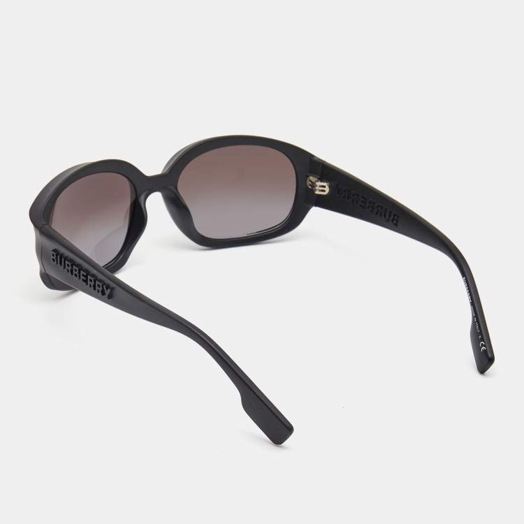 Pre Owned Burberry Black/Brown Gradient B4338 Milton Rectangle Sunglasses