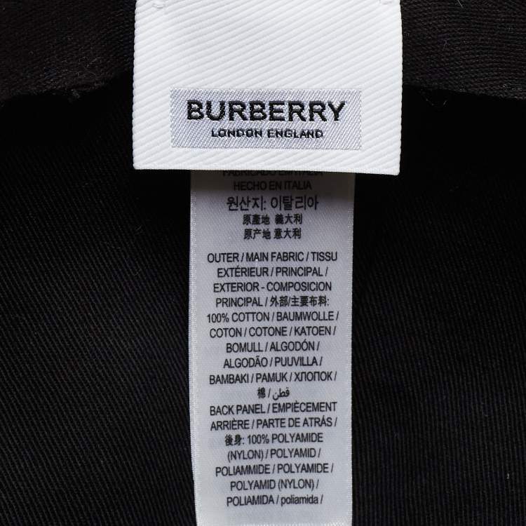 Pre Owned Burberry Beige Cotton & Mesh Trucker Bucket Hat S