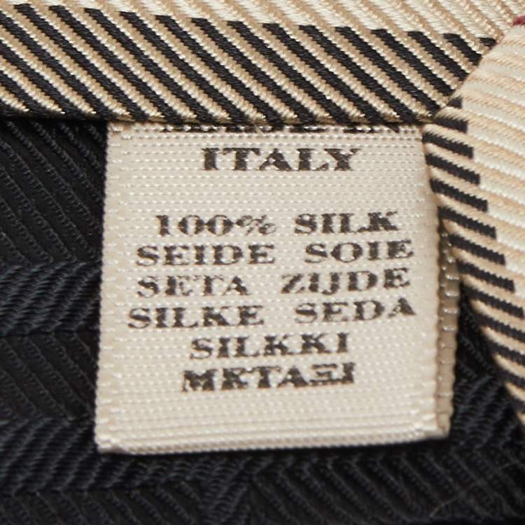 Pre Owned Burberry Beige Giant Check Rohan Silk Tie
