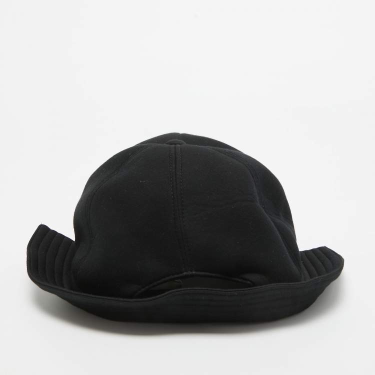 Pre Owned Burberry Black Modal Logo Applique Reconstructed Baseball Cap L