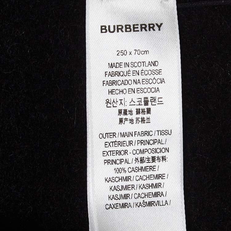 Pre Owned Burberry Black/Camel Brown Brushed Cashmere Reversible Scarf