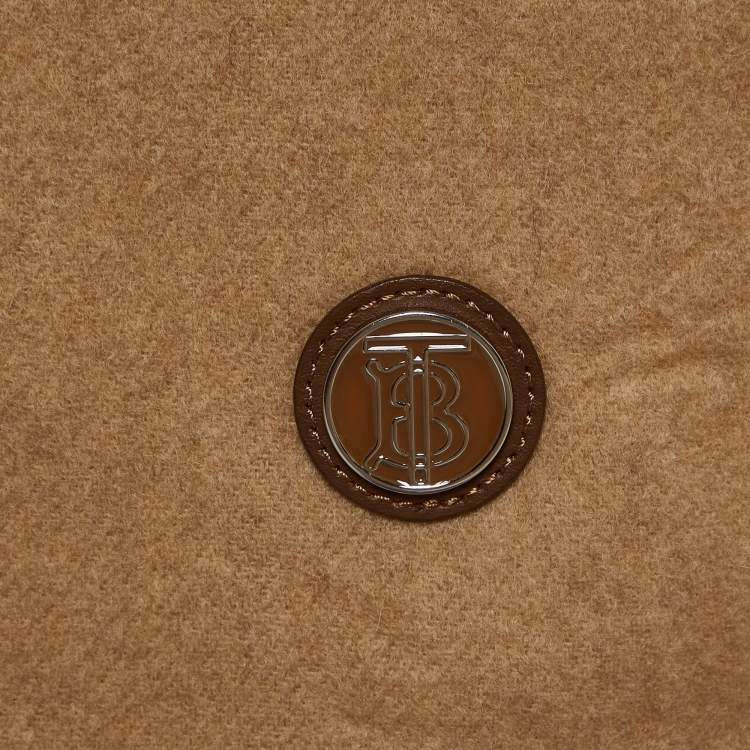 Pre Owned Burberry Black/Camel Brown Brushed Cashmere Reversible Scarf