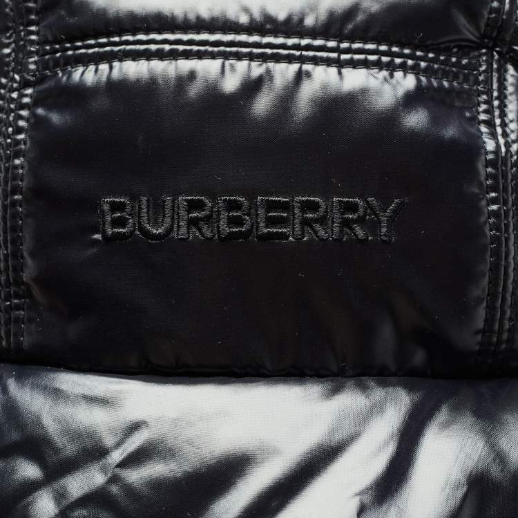 Pre Owned Burberry Black Nylon Buckled Puffy Hood M