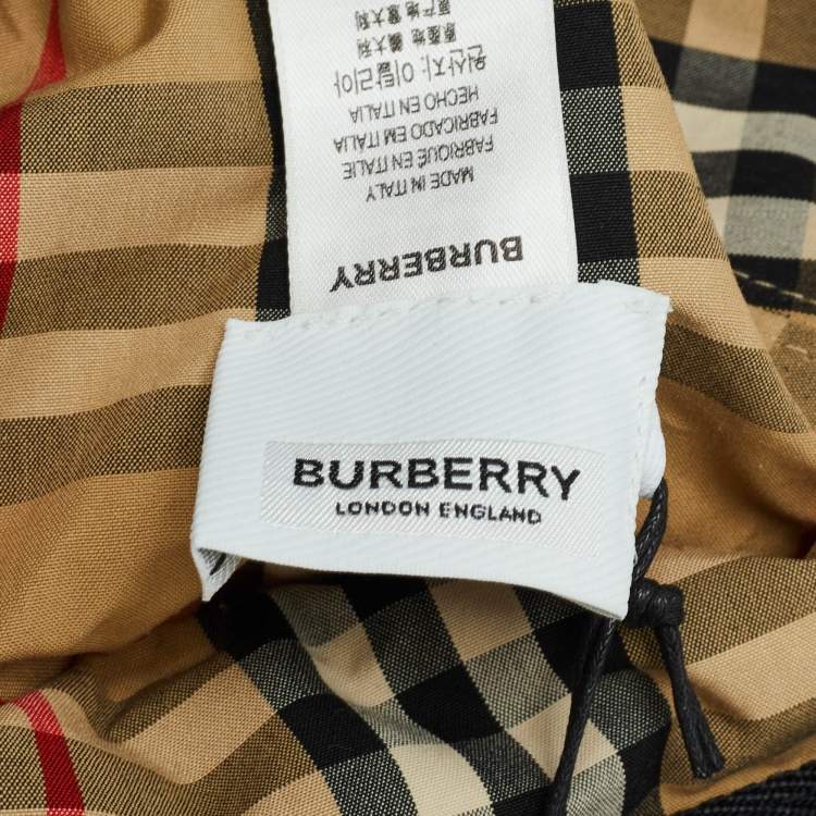 Pre Owned Burberry Black Nylon Buckled Puffy Hood M