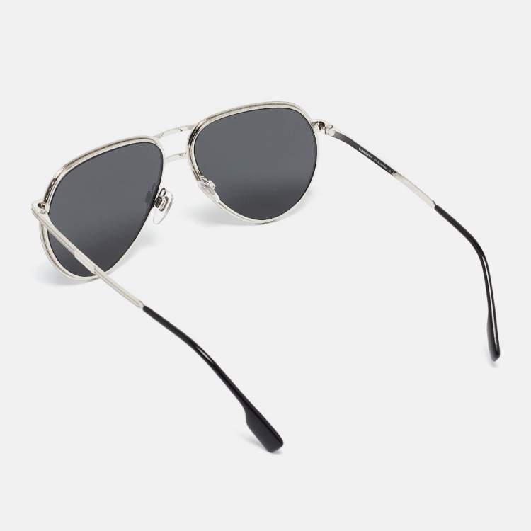 Pre Owned Burberry Black/Silver B 3135 Scott Aviator Sunglasses