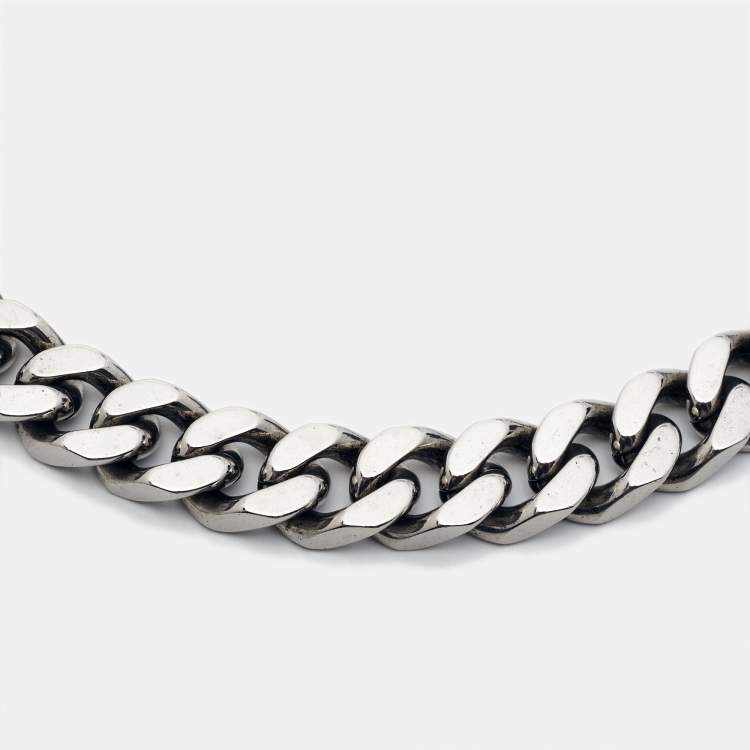 Pre Owned Burberry Olympia Silver Tone Chain Necklace