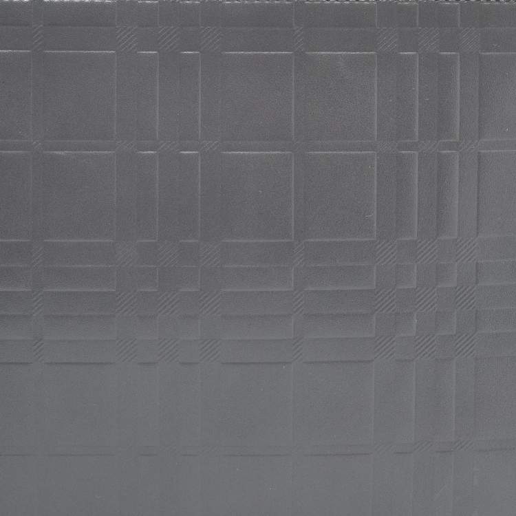 Pre Owned Burberry Grey Check Embossed Leather Edin Zip Pouch