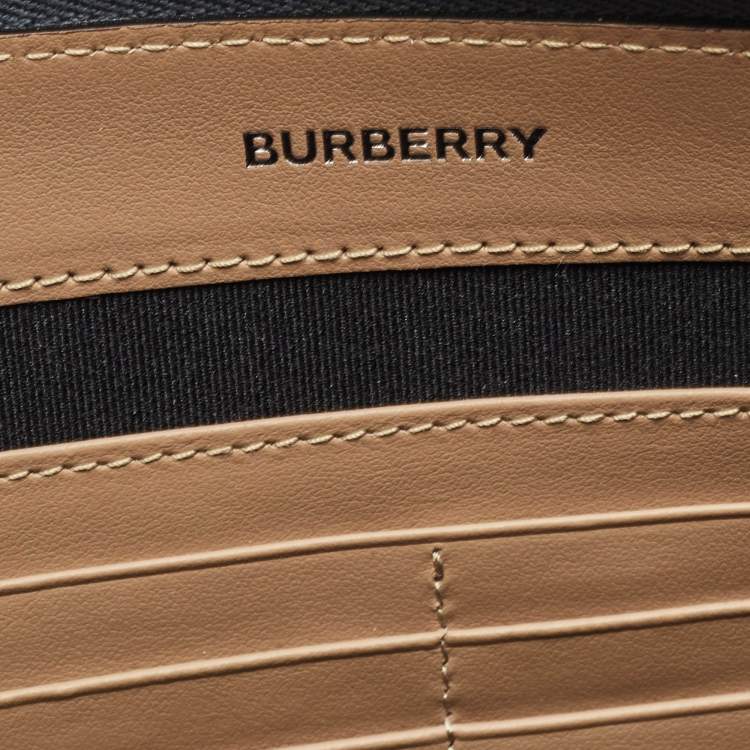 Pre Owned Burberry Grey Check Embossed Leather Edin Zip Pouch