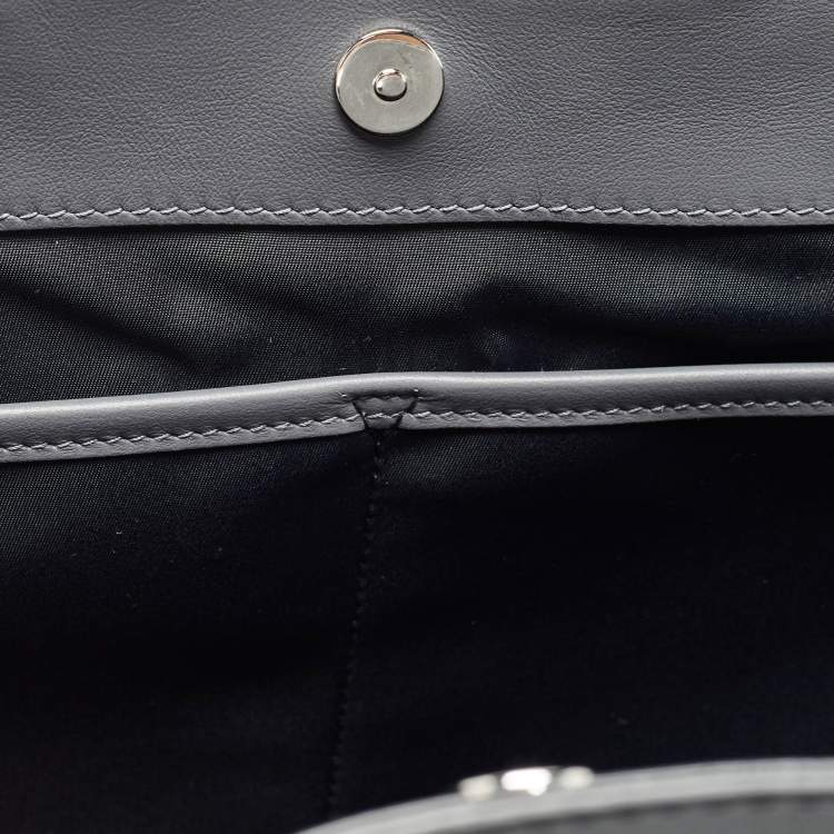 Pre Owned Burberry Ash Grey Leather Ormond Tote
