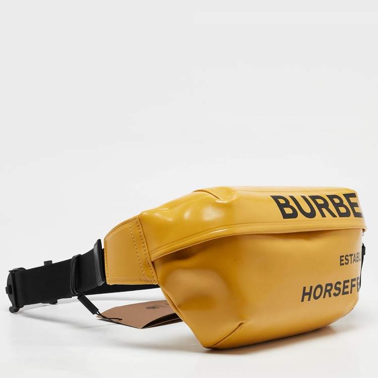Pre Owned Burberry Yellow Coated Canvas Medium Sonny Bum Bag