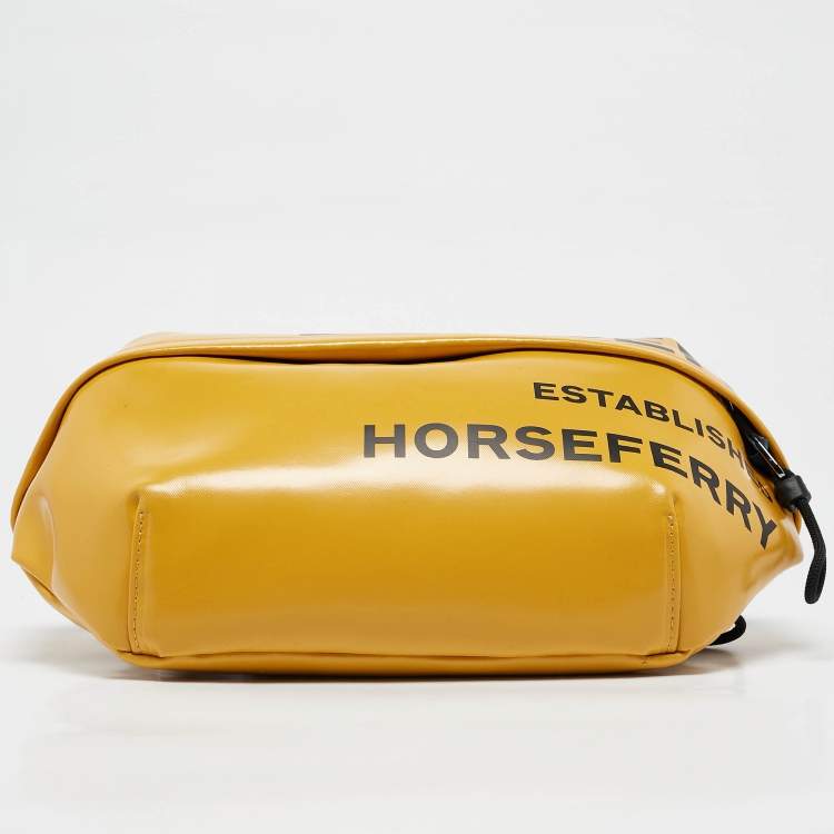 Pre Owned Burberry Yellow Coated Canvas Medium Sonny Bum Bag
