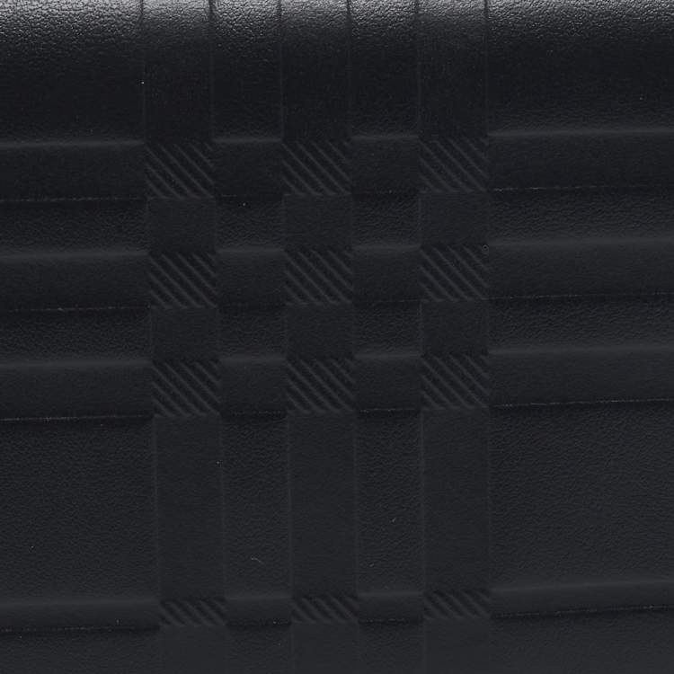Pre Owned Burberry Black Leather Bifold Long Wallet