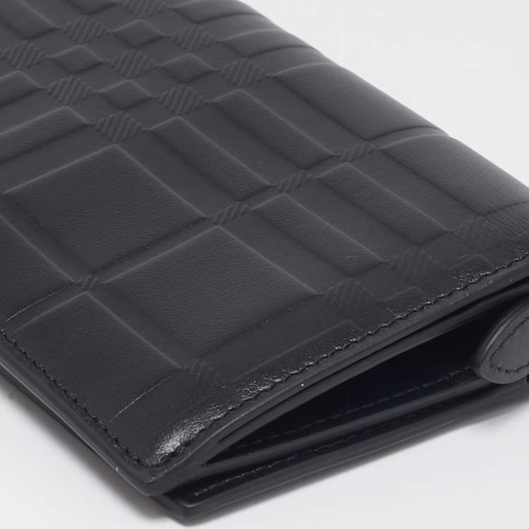 Pre Owned Burberry Black Leather Bifold Long Wallet