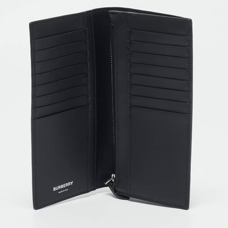Pre Owned Burberry Black Leather Bifold Long Wallet