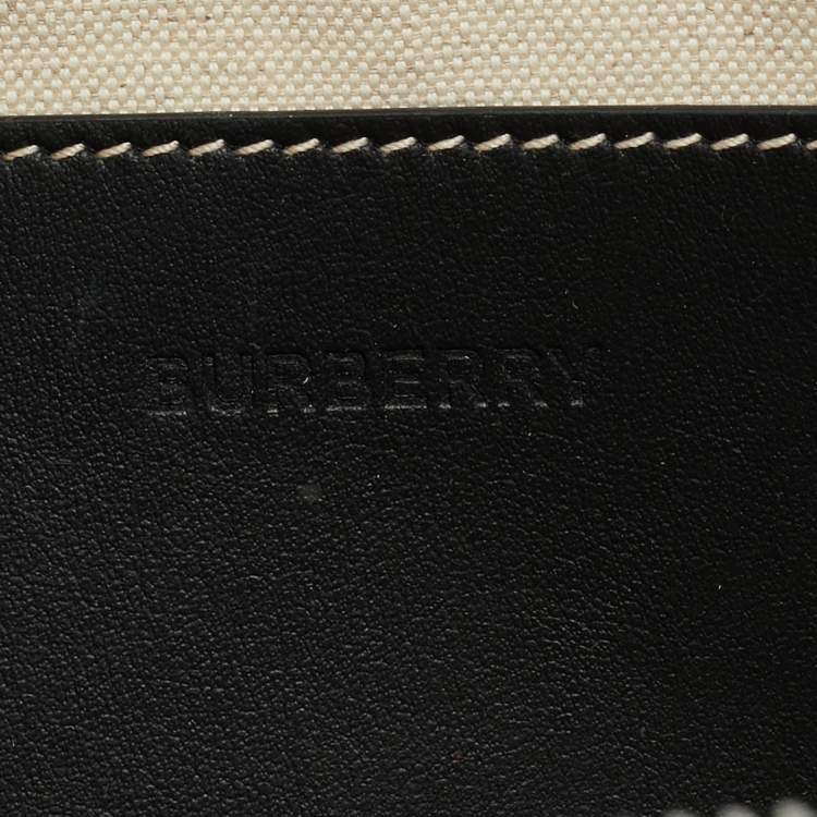 مملوكة مسبقًا حقيبة بربري ويست جلد وكانفاس رصاصي/ أسود