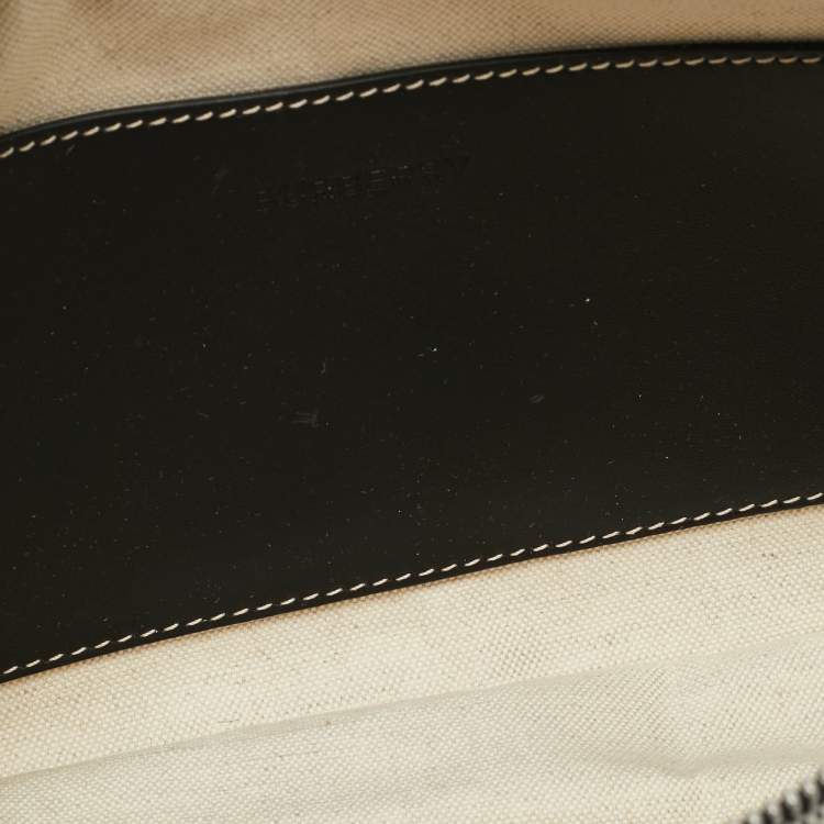 Pre Owned Burberry Grey/Black Canvas and Leather West Belt Bag