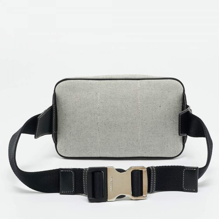 Pre Owned Burberry Grey/Black Canvas and Leather West Belt Bag