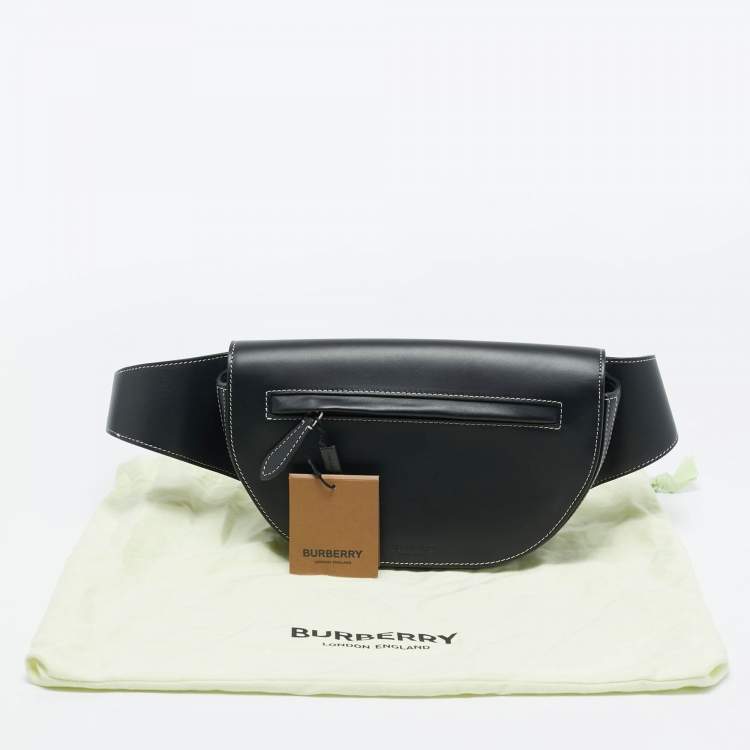 Pre Owned Burberry Black Leather Small Olympia Belt Bag