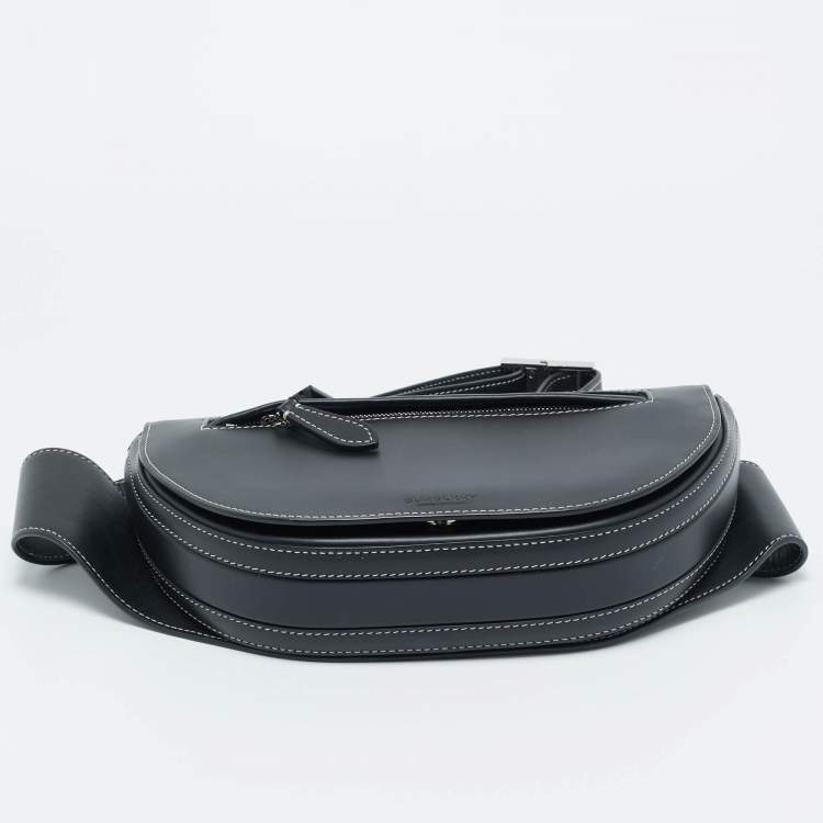 Pre Owned Burberry Black Leather Small Olympia Belt Bag