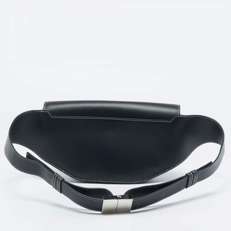 Pre Owned Burberry Black Leather Small Olympia Belt Bag