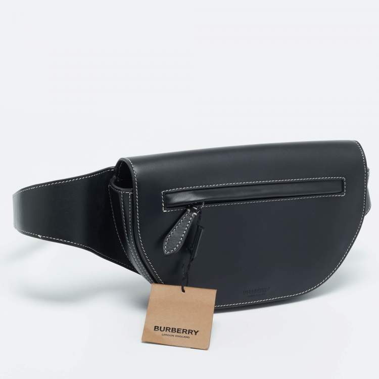 Pre Owned Burberry Black Leather Small Olympia Belt Bag