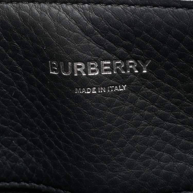 Pre Owned Burberry Black Grain Leather Olympia Tote