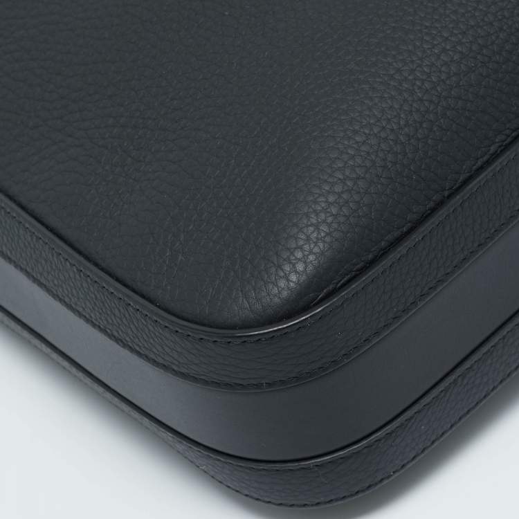 Pre Owned Burberry Black Grain Leather Olympia Tote