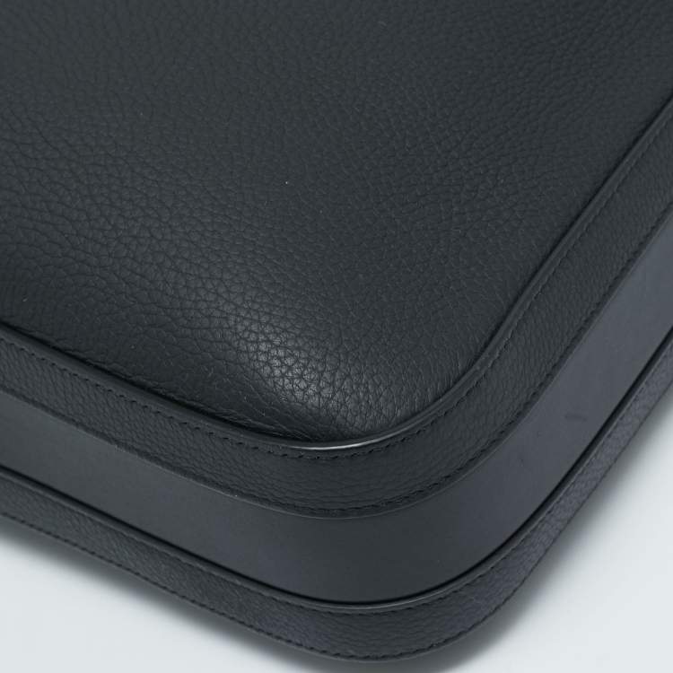 Pre Owned Burberry Black Grain Leather Olympia Tote