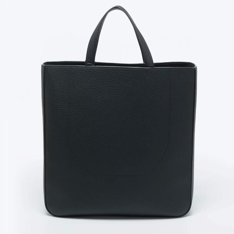 Pre Owned Burberry Black Grain Leather Olympia Tote