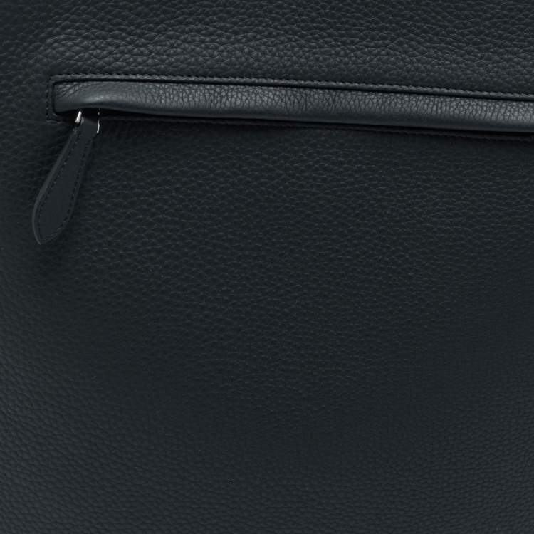 Pre Owned Burberry Black Grain Leather Olympia Tote