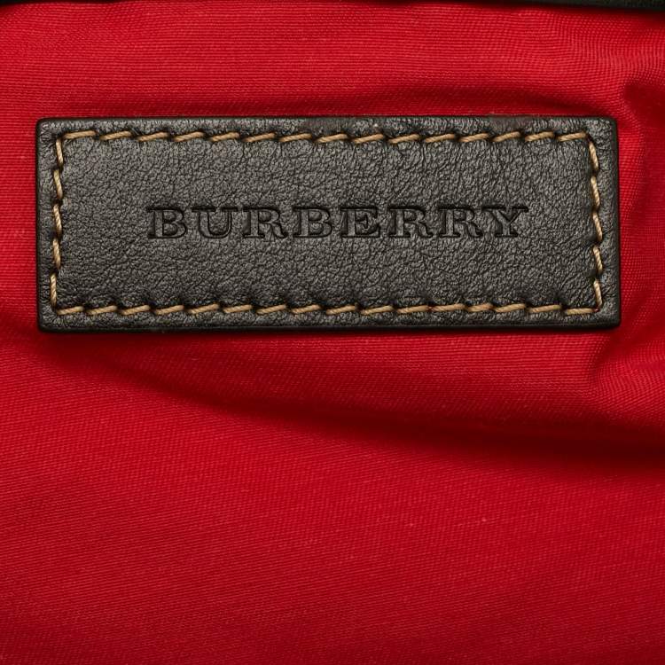Pre Owned Burberry Kennedy Large Military Red Vintage Check Fabric Duffel Bag