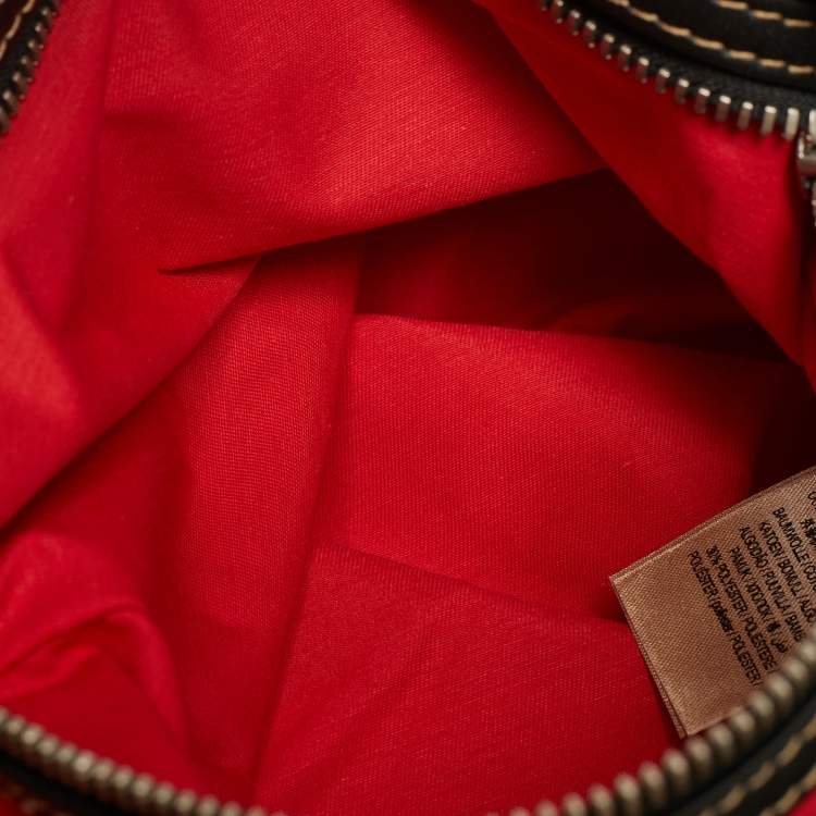 Pre Owned Burberry Kennedy Large Military Red Vintage Check Fabric Duffel Bag