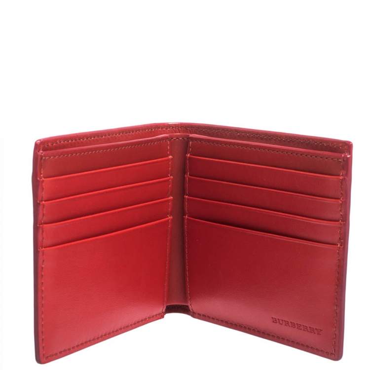 Burberry Red Perforated Leather Bill Bifold Wallet Burberry | TLC
