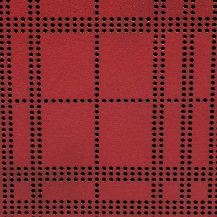 Pre Owned Burberry Red Perforated Leather Bill Bifold Wallet