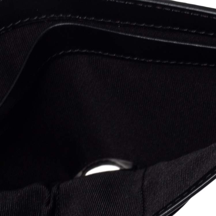 Pre Owned Burberry Black/White Leather Bifold Wallet