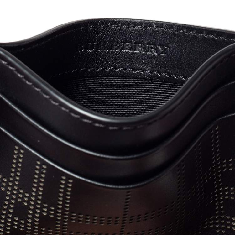 Pre Owned Burberry Black Leather Sandon Card Holder