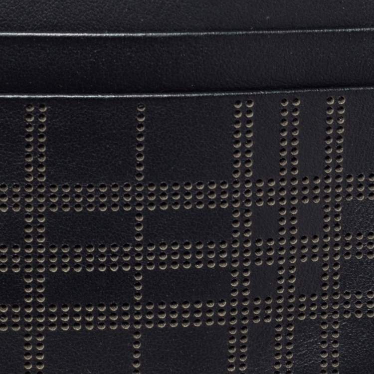 Pre Owned Burberry Black Leather Sandon Card Holder