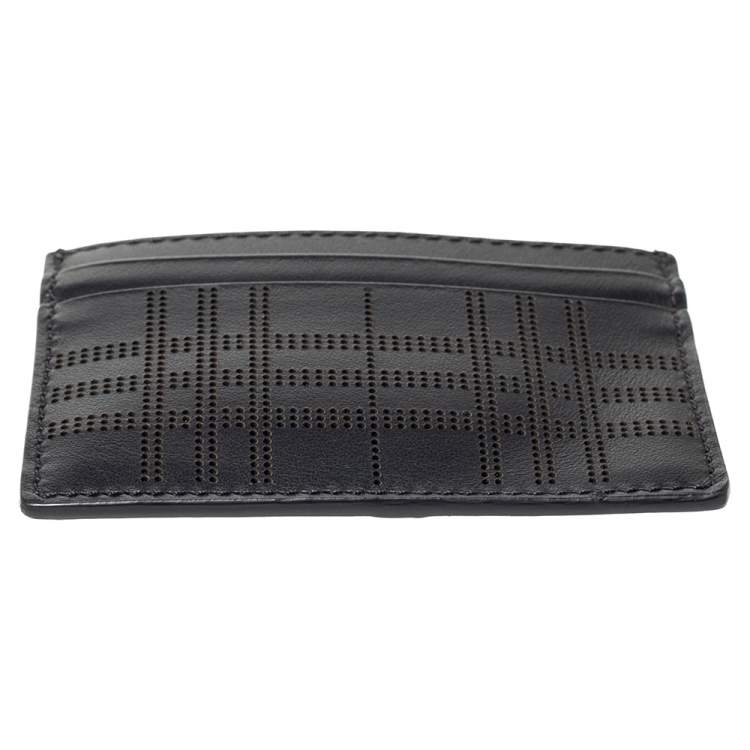 Pre Owned Burberry Black Leather Sandon Card Holder