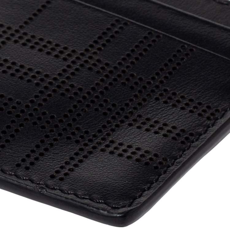 Pre Owned Burberry Black Leather Sandon Card Holder