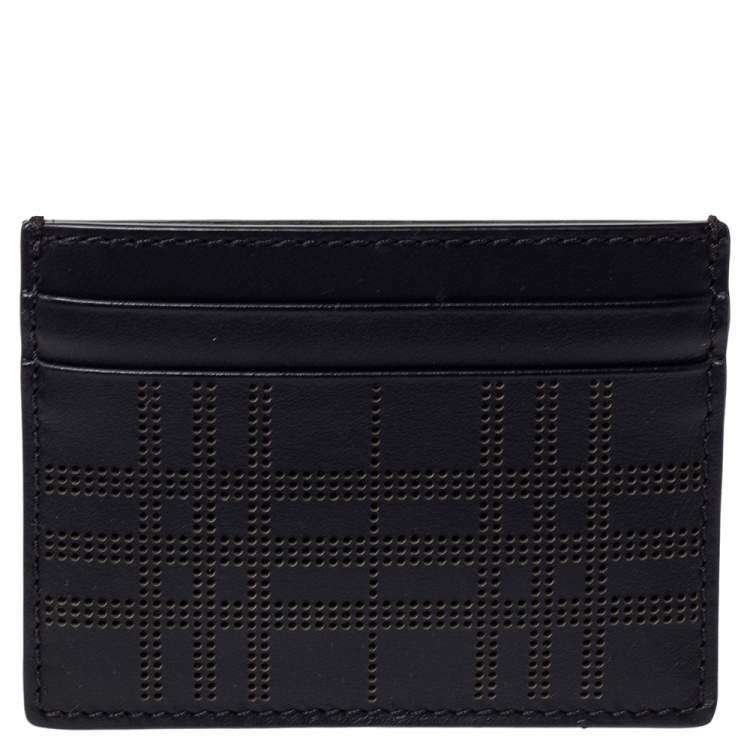 Pre Owned Burberry Black Leather Sandon Card Holder