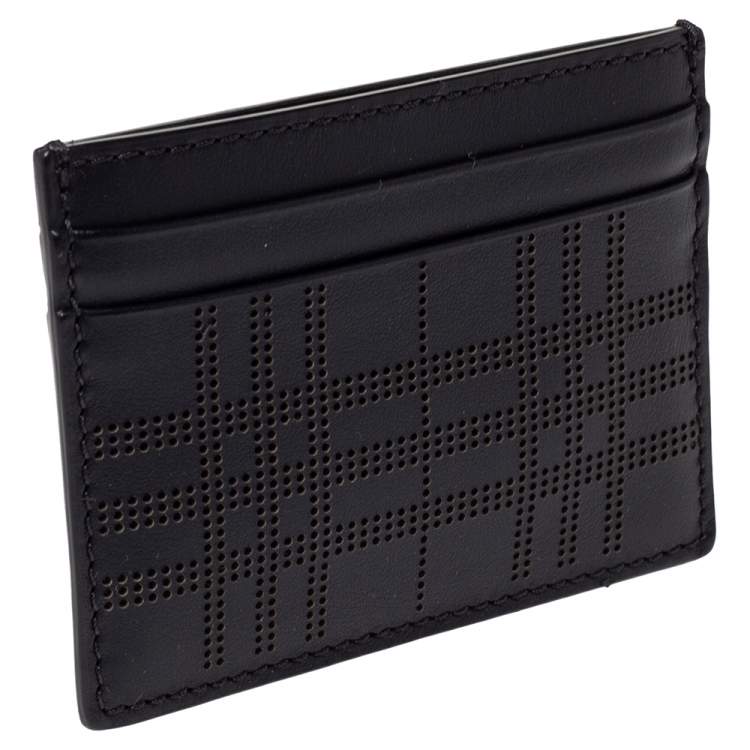 Pre Owned Burberry Black Leather Sandon Card Holder
