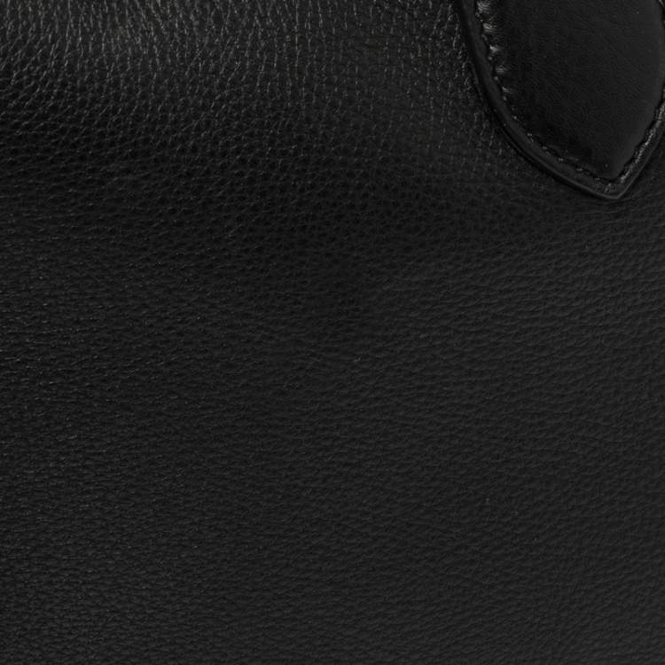 Pre Owned Burberry Black Grain Leather Lawrence Holdall Weekend Bag
