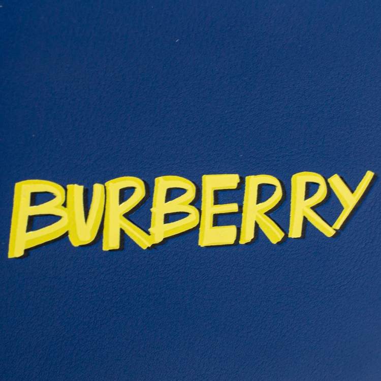 Pre Owned Burberry Blue Leather Reg CC Bill8 Bifold Wallet