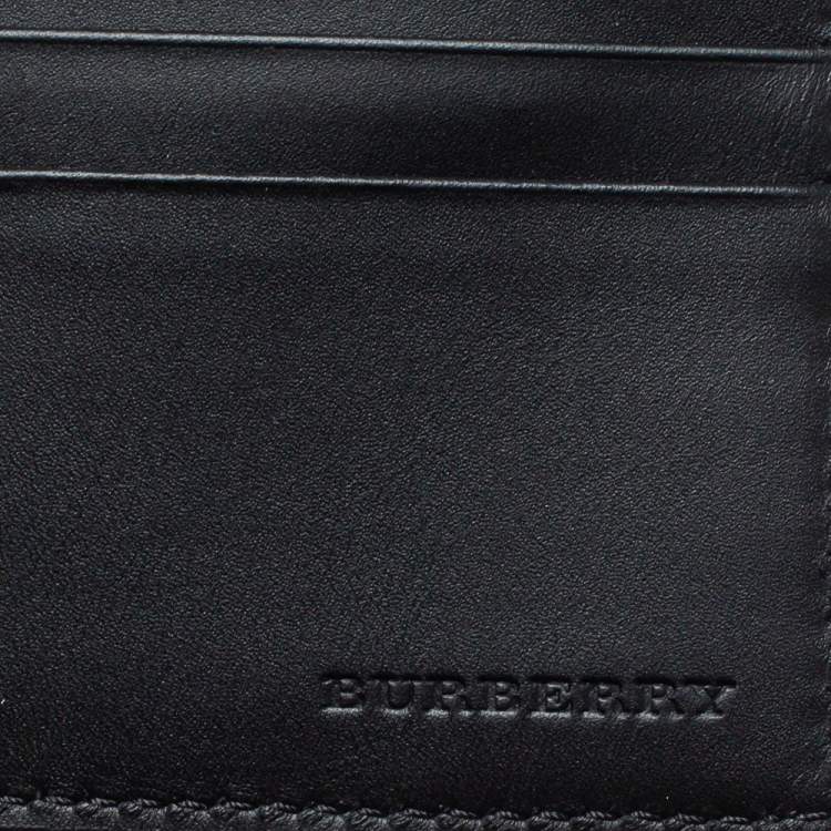 Pre Owned Burberry Blue Leather Reg CC Bill8 Bifold Wallet