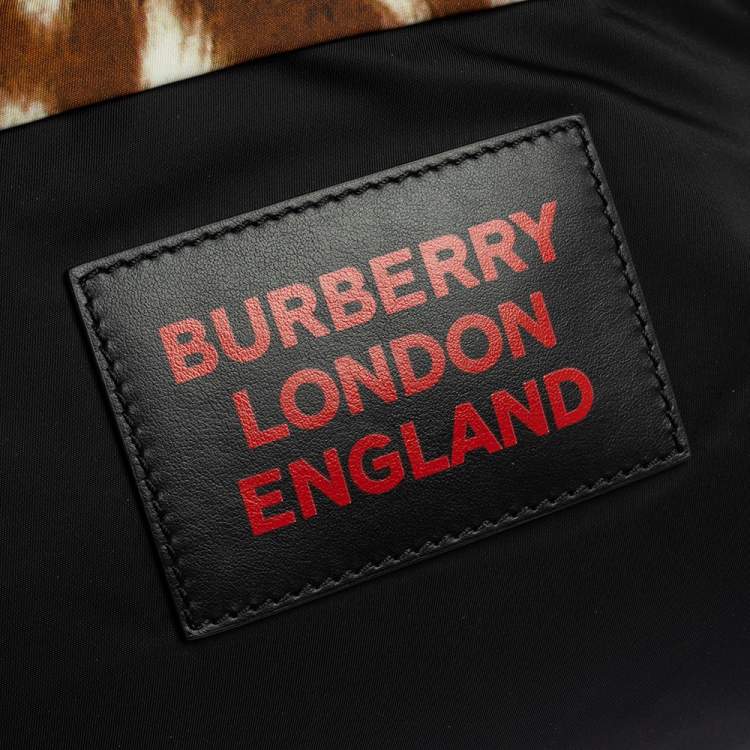 Pre Owned Burberry Tan Nylon Drawstring Backpack