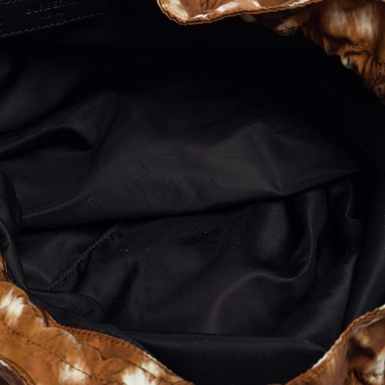 Pre Owned Burberry Tan Nylon Drawstring Backpack